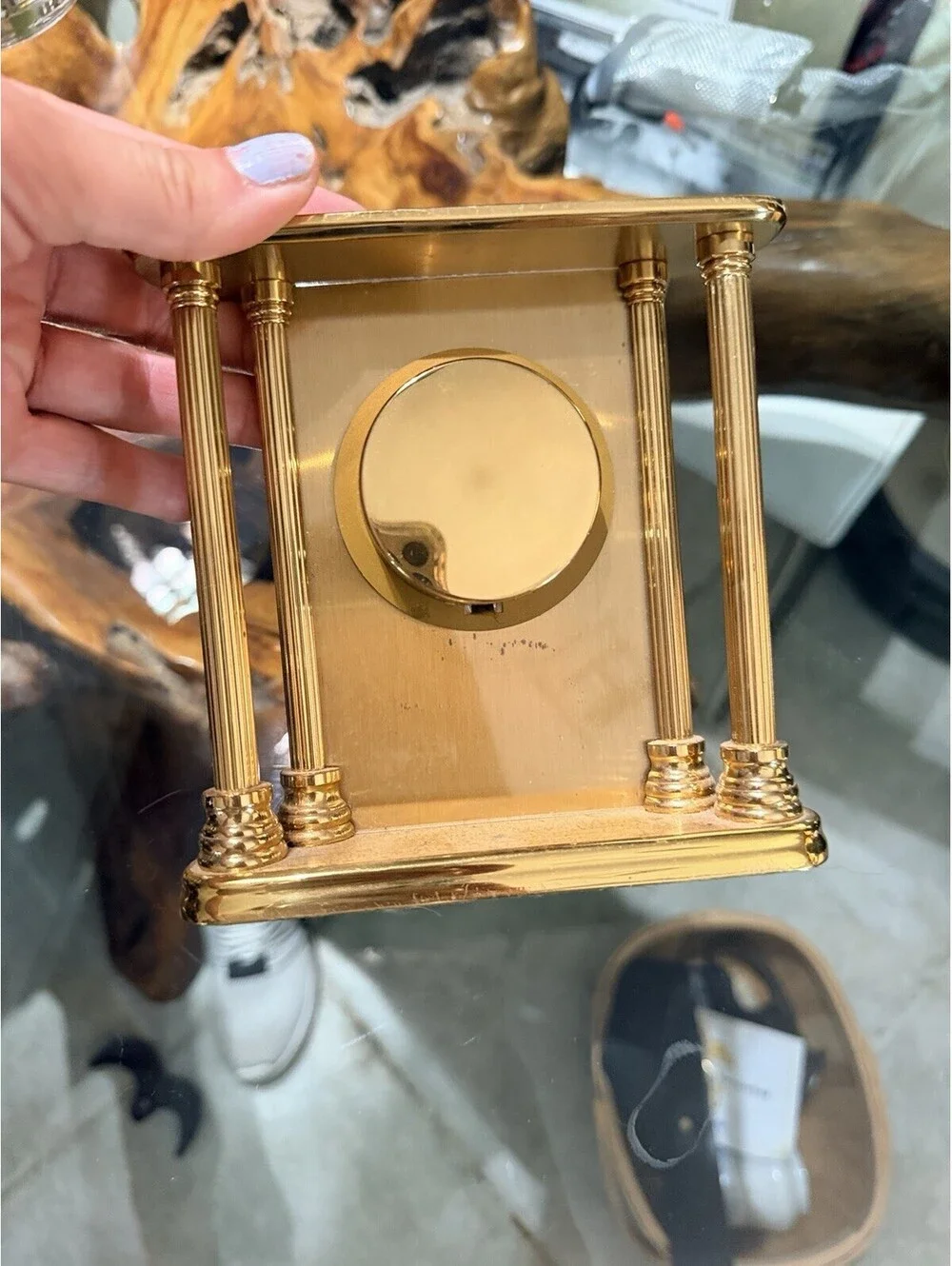 Versailles Quartz Desk Clock Gold Metal Finish Roman Numerals Analog 12-Hour